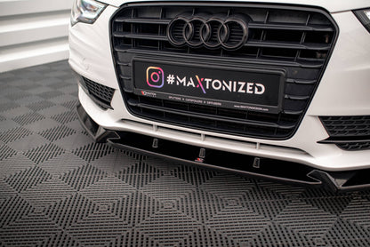Maxton Front Ansatz V.1 für Audi A5 Coupe / Sportback 8T Facelift schwarz Hochglanz
