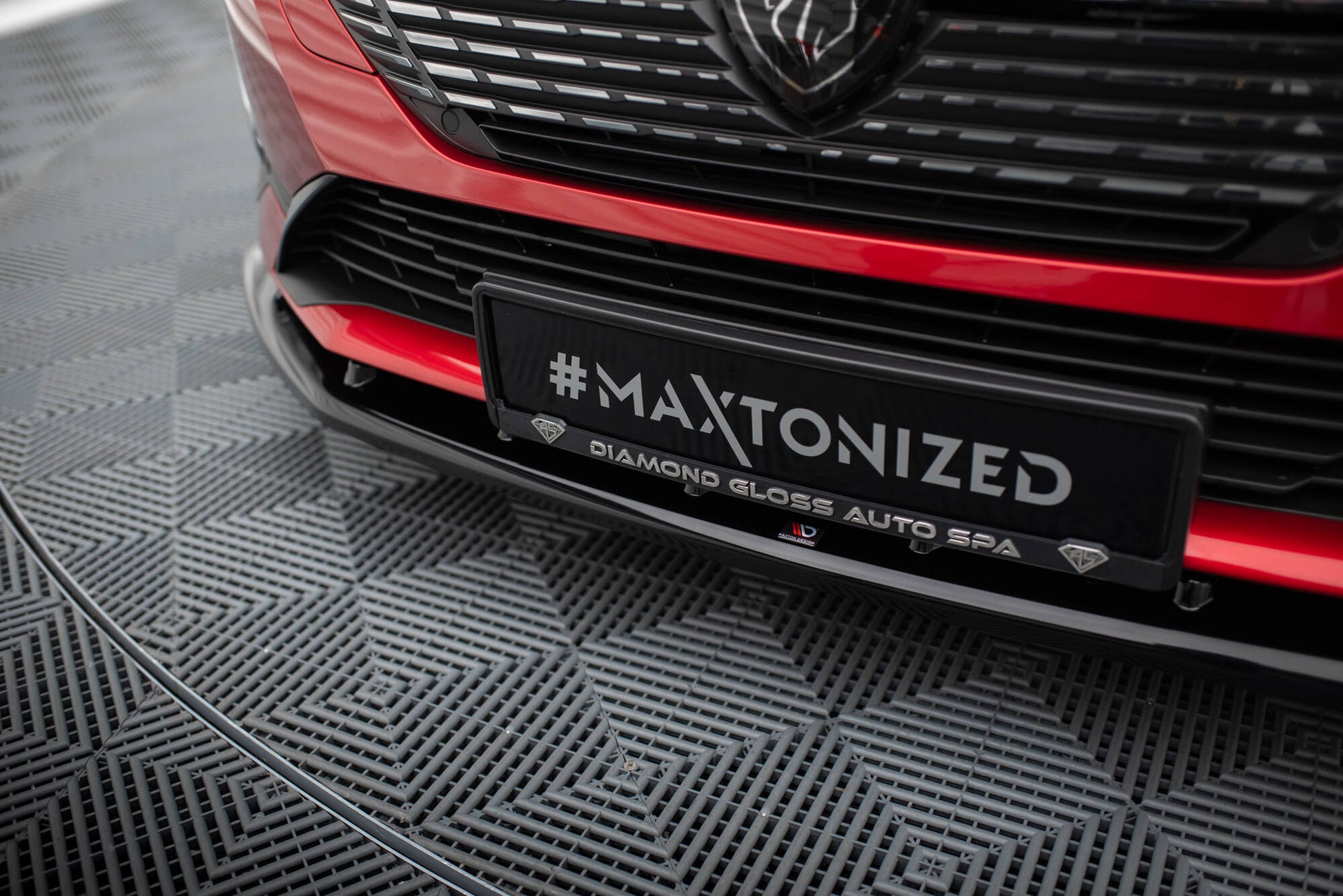 Maxton Front Ansatz V.1 für Peugeot 308 Mk3 schwarz Hochglanz