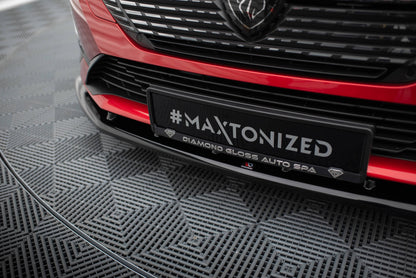 Maxton Front Ansatz V.1 für Peugeot 308 Mk3 schwarz Hochglanz