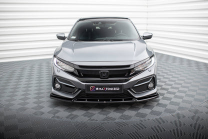 Maxton Front Ansatz für Honda Civic Sport Mk 10 schwarz Hochglanz