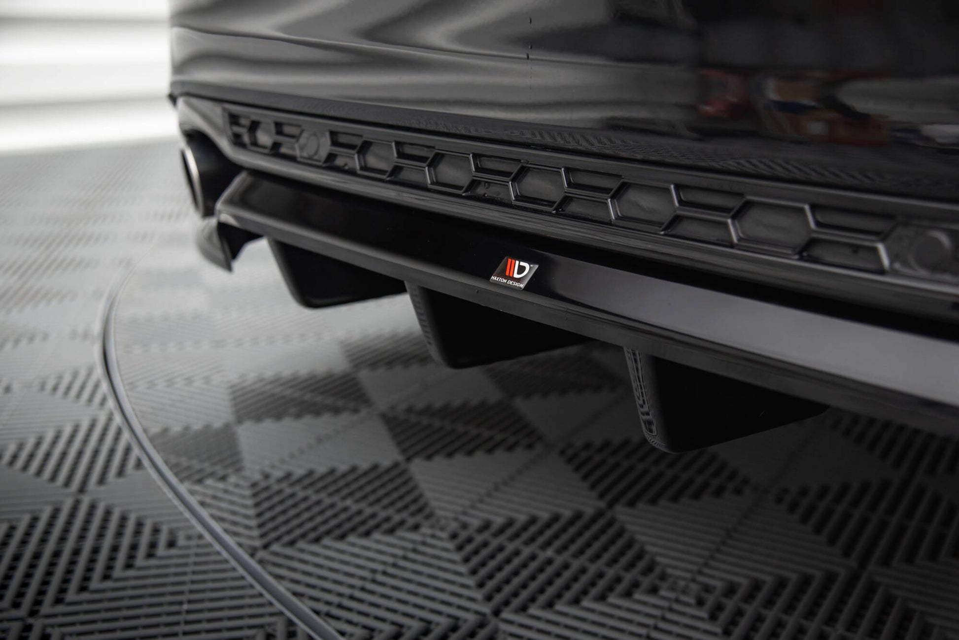 Maxton Mittlerer Diffusor Heck Ansatz DTM Look für Ford Mondeo ST-Line Mk4 Facelift schwarz Hochglanz