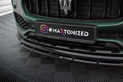 Maxton Front Ansatz V.2 für Maserati Levante Mk1 schwarz Hochglanz
