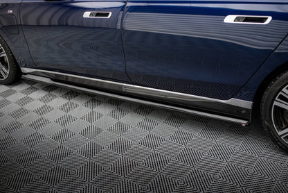 Maxton Seitenschweller Ansatz für BMW 7 M-Paket G70 schwarz Hochglanz