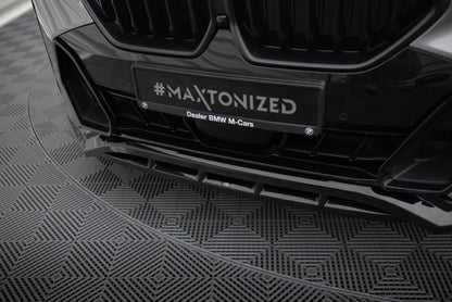 Maxton Front Ansatz V.1 für BMW X6 M-Paket G06 Facelift schwarz Hochglanz