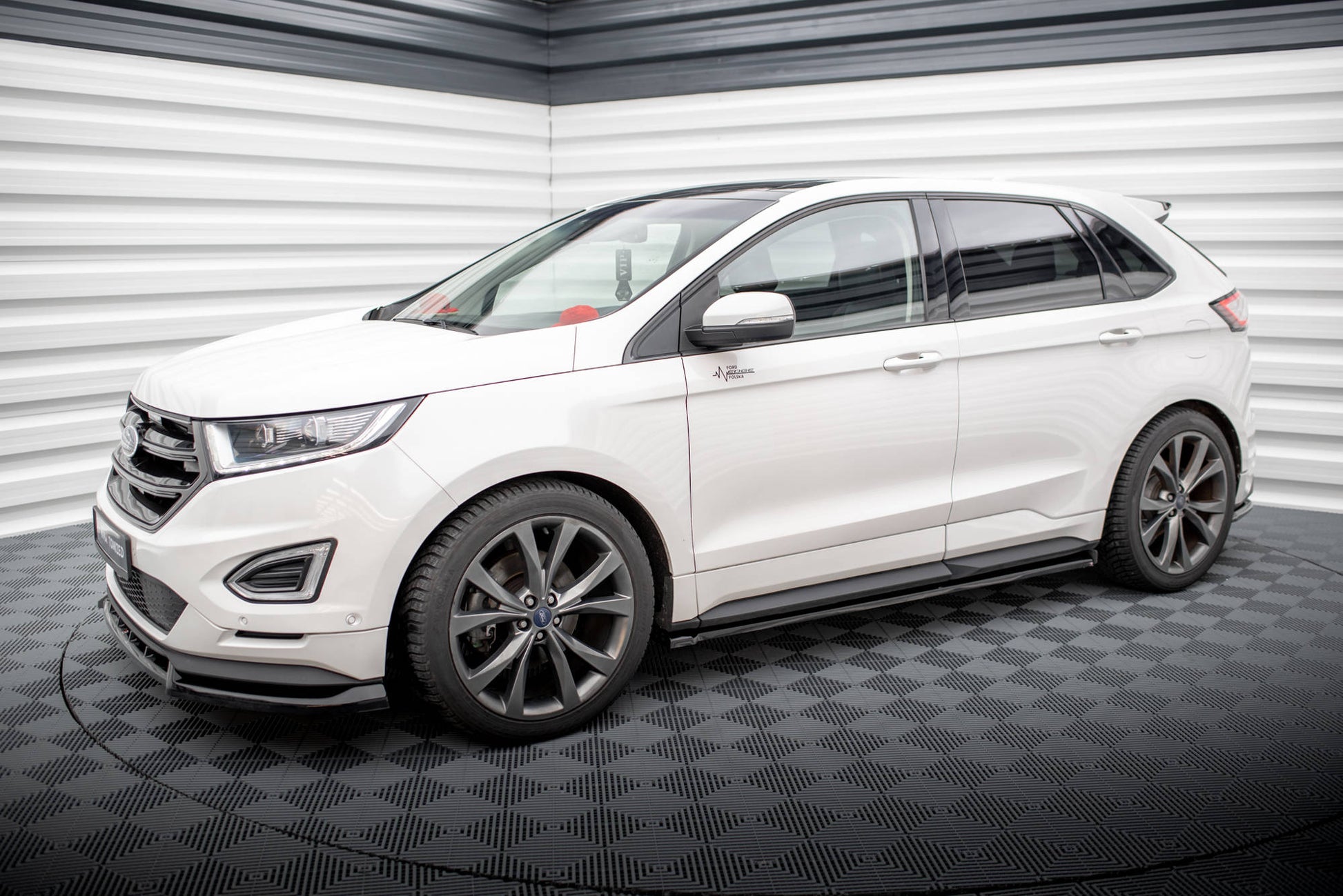 Maxton Seitenschweller Ansatz für Ford Edge Sport Mk2 schwarz Hochglanz
