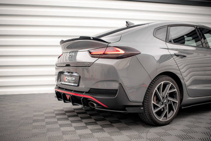 Maxton Spoiler CAP für Hyundai I30 Fastback N-Line Mk3 Facelift schwarz Hochglanz