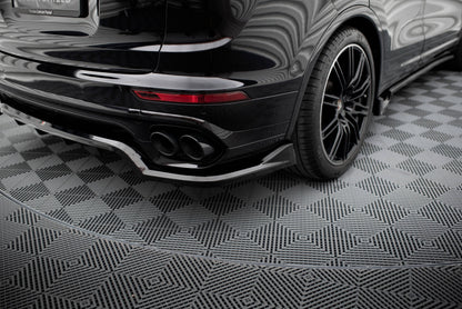 Maxton Mittlerer Diffusor Heck Ansatz DTM Look für Porsche Cayenne Mk2 Facelift schwarz Hochglanz