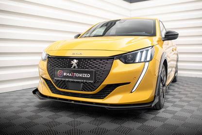 Maxton Street Pro Front Ansatz für +Flaps für + Flaps Peugeot 208 GT Mk2 schwarz Hochglanz