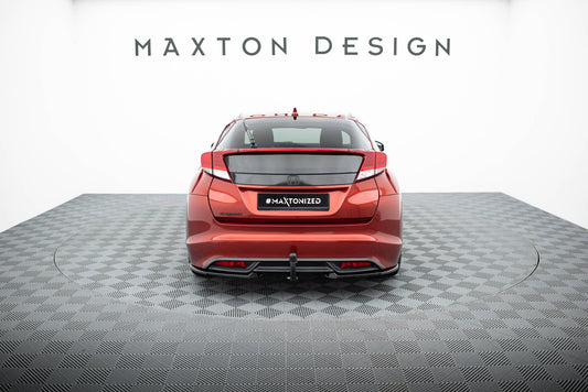 Maxton Heck Ansatz Flaps Diffusor für Honda Civic Hatchback Mk9 schwarz Hochglanz