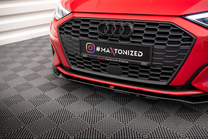 Maxton Front Ansatz V.2 für Audi A3 8Y schwarz Hochglanz