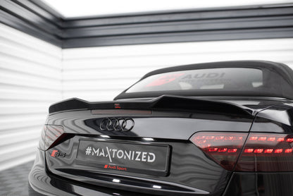 Maxton Spoiler CAP für 3D Audi S5 / A5 S-Line Cabrio 8T schwarz Hochglanz