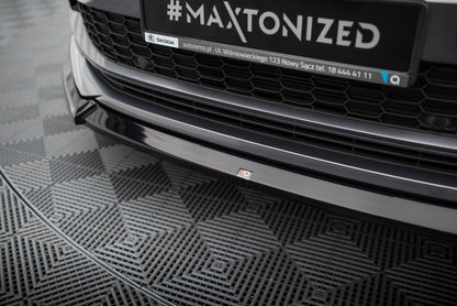 Maxton Front Ansatz V.1 für Skoda Kodiaq Sportline Mk1 Facelift schwarz Hochglanz
