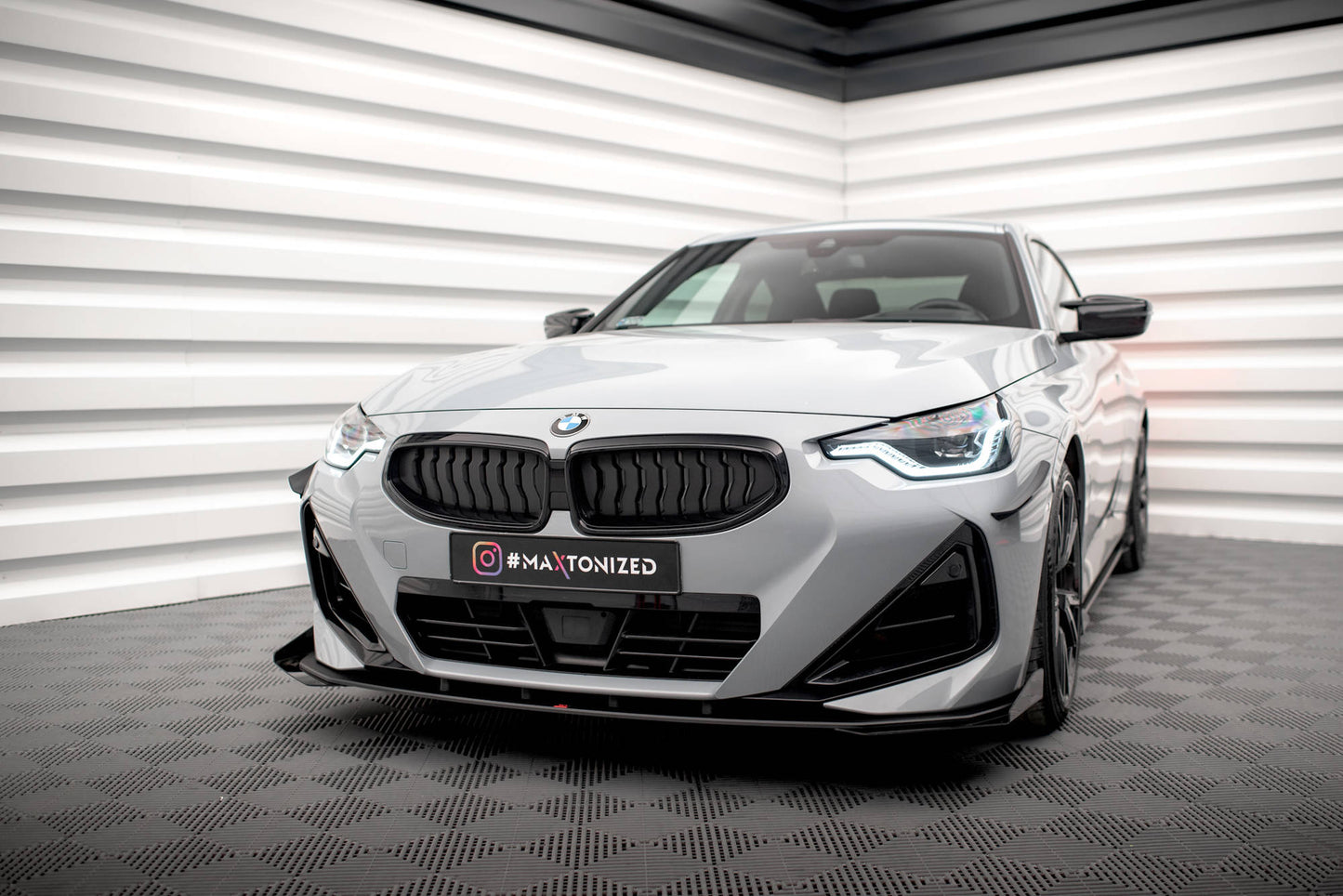 Maxton Street Pro Front Ansatz für +Flaps für + Flaps BMW 2 Coupe M-Paket / M240i G42 schwarz Hochglanz