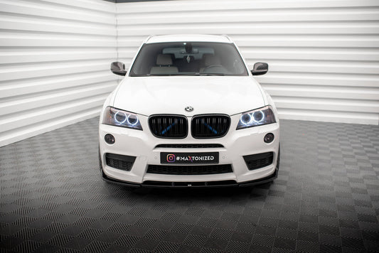 Maxton Front Ansatz für BMW X3 M-Paket F25 schwarz Hochglanz