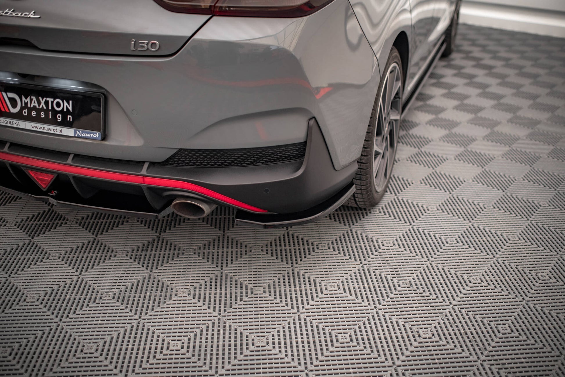 Maxton Heck Ansatz Flaps Diffusor für Hyundai I30 Fastback N-Line Mk3 Facelift schwarz Hochglanz