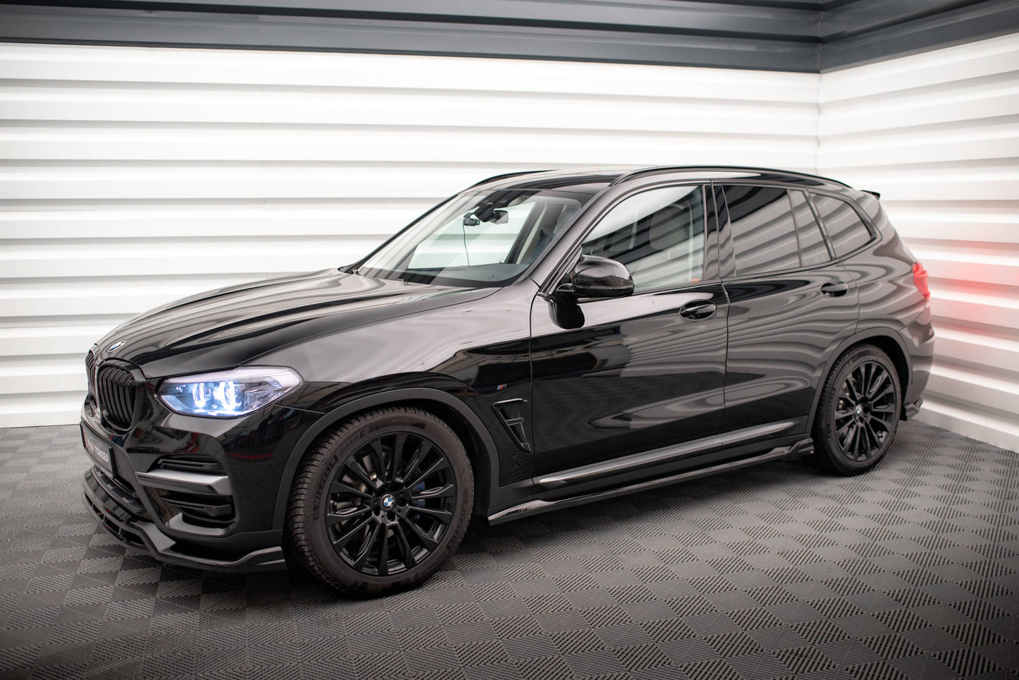 Maxton Seitenschweller Ansatz für BMW X3 G01 schwarz Hochglanz
