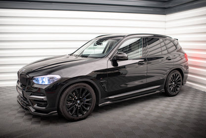 Maxton Seitenschweller Ansatz für BMW X3 G01 schwarz Hochglanz