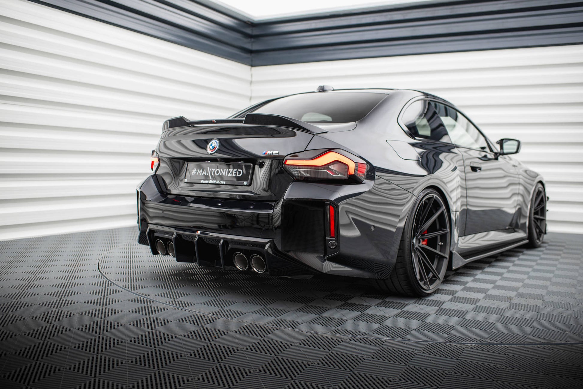 Maxton Diffusor Heck Ansatz V.1 für BMW M2 G87 schwarz Hochglanz