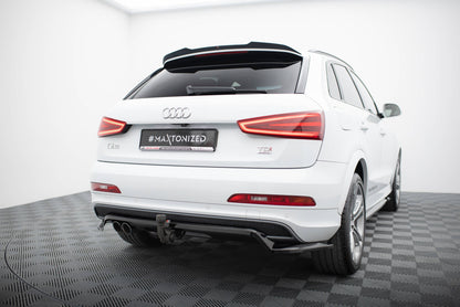 Maxton Hinten Splitter (mit einem vertikalem balken) Audi Q3 S-line 8U schwarz Hochglanz