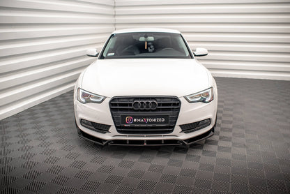 Maxton Front Ansatz V.1 für Audi A5 Coupe / Sportback 8T Facelift schwarz Hochglanz