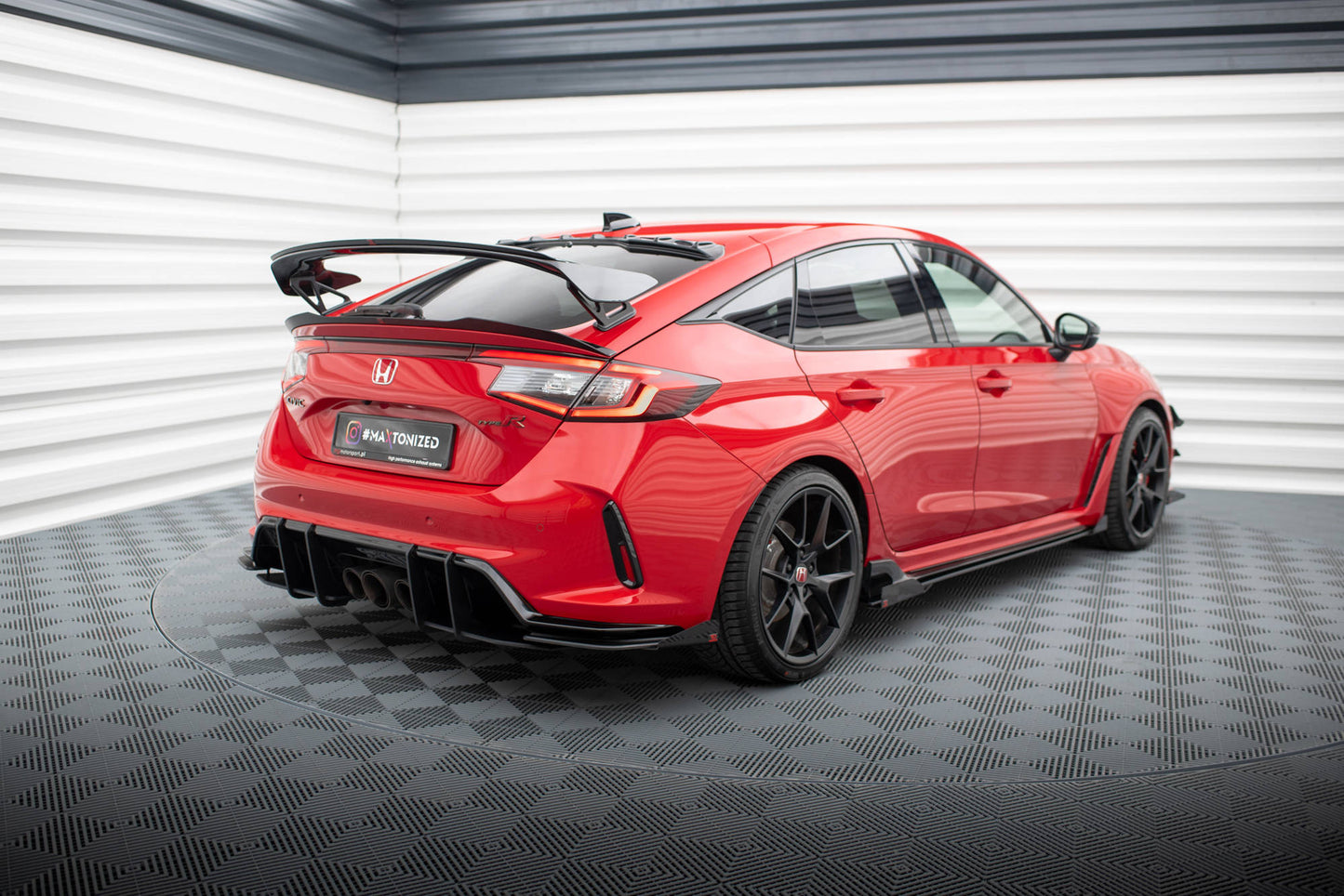 Maxton Street Pro Heck Ansatz Flaps Diffusor +Flaps für Honda Civic Type-R Mk 11 schwarz Hochglanz