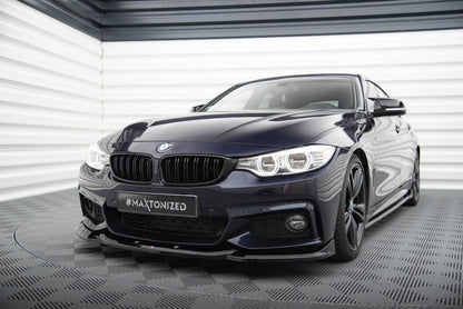 Maxton Front Ansatz V.6 für BMW 4er Coupe / Gran Coupe / Cabrio M-Paket F32 / F36 / F33 schwarz Hochglanz
