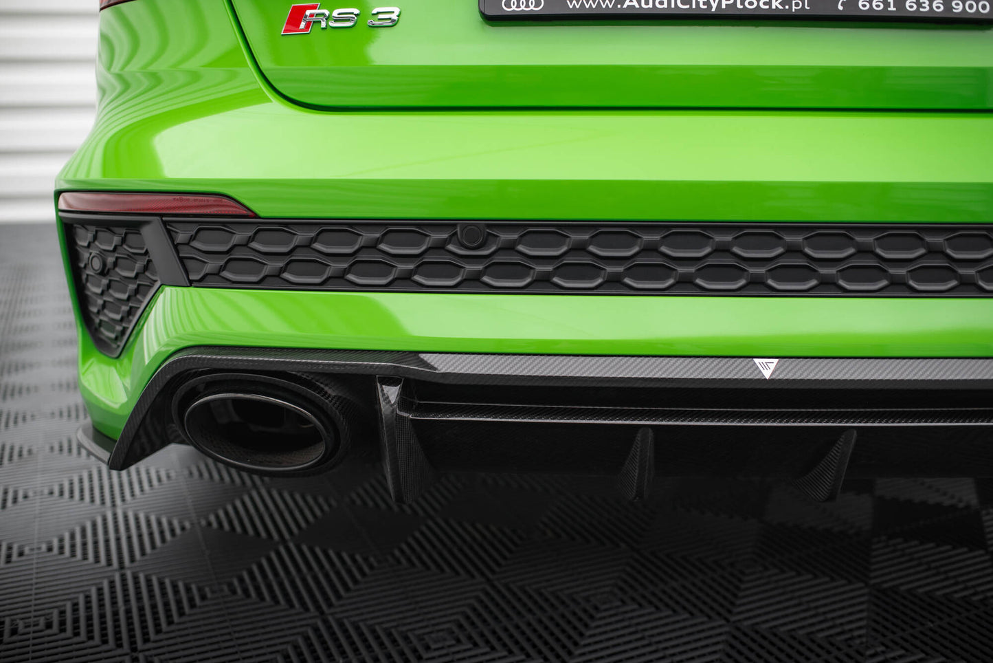 Maxton Carbon Fiber Diffusor Heck Ansatz für Audi RS3 8Y
