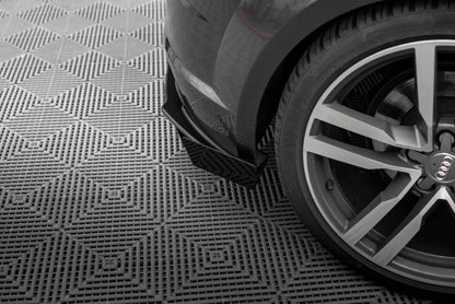 Maxton Hintere Seiten Flaps für Audi TT S-Line 8S schwarz Hochglanz