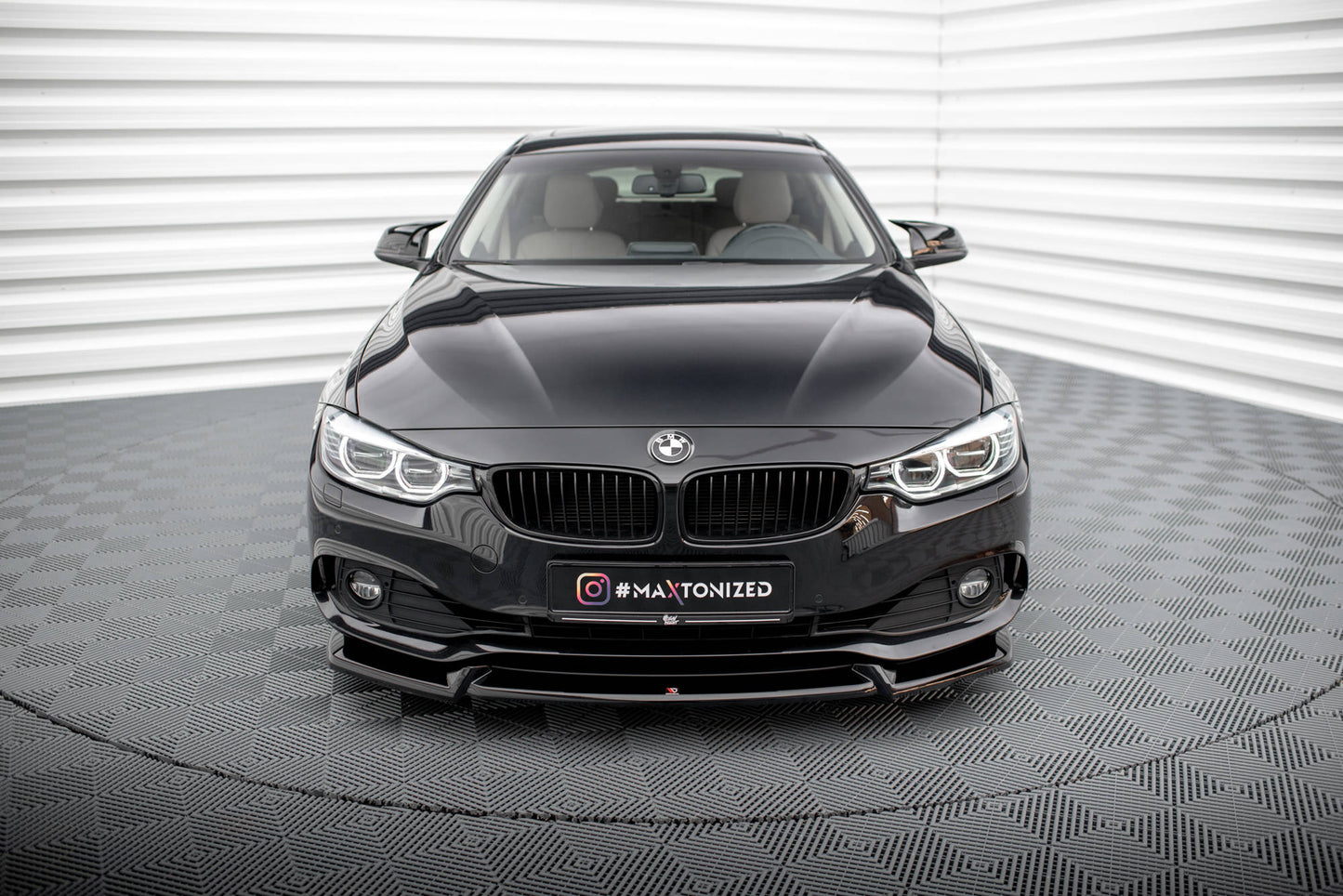 Maxton Front Ansatz V.2 für BMW 4er Coupe / Gran Coupe / Cabrio F32 / F36 / F33 schwarz Hochglanz