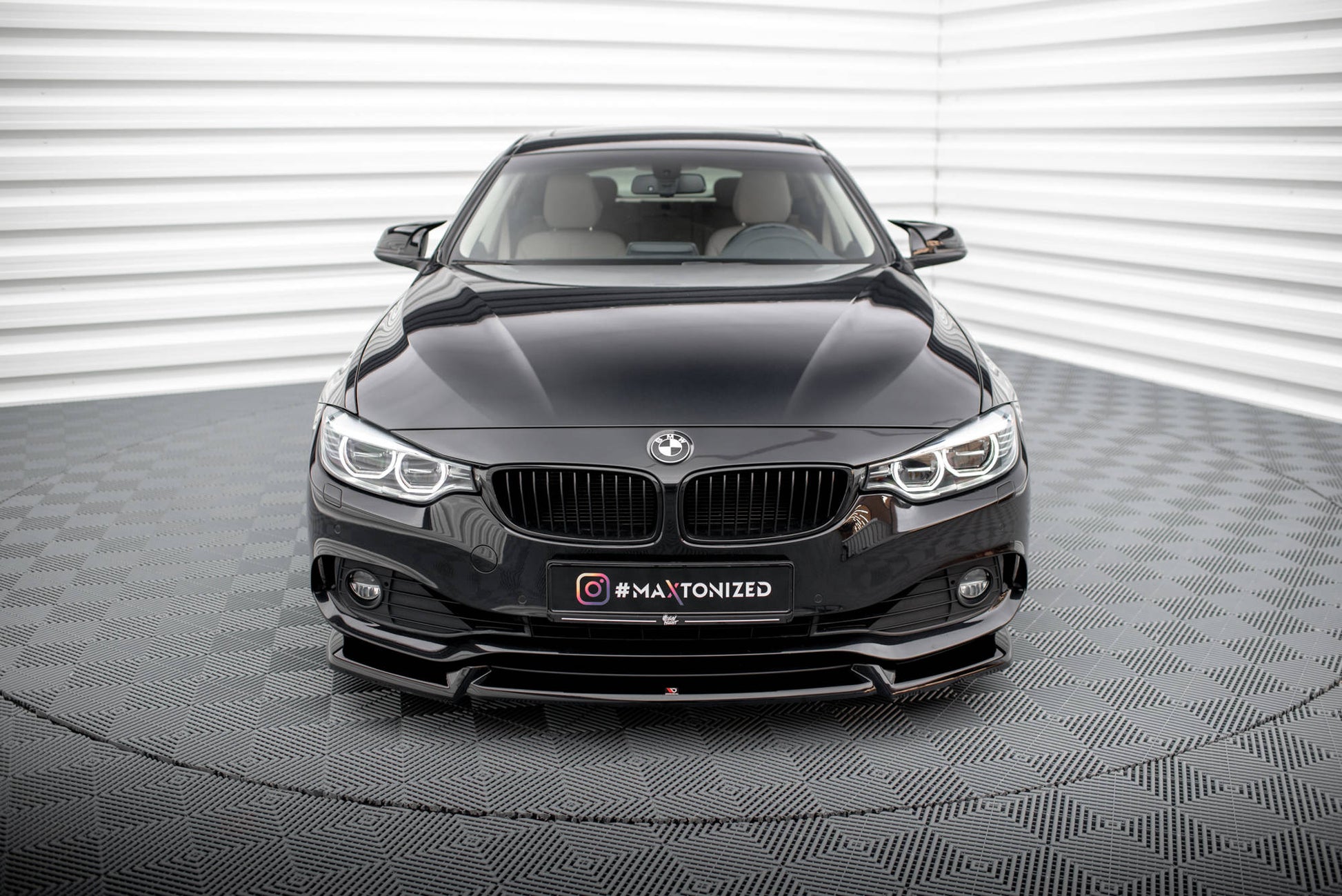 Maxton Front Ansatz V.2 für BMW 4er Coupe / Gran Coupe / Cabrio F32 / F36 / F33 schwarz Hochglanz
