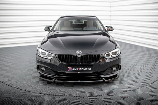 Maxton Front Ansatz V.2 für BMW 4er Coupe / Gran Coupe / Cabrio F32 / F36 / F33 schwarz Hochglanz