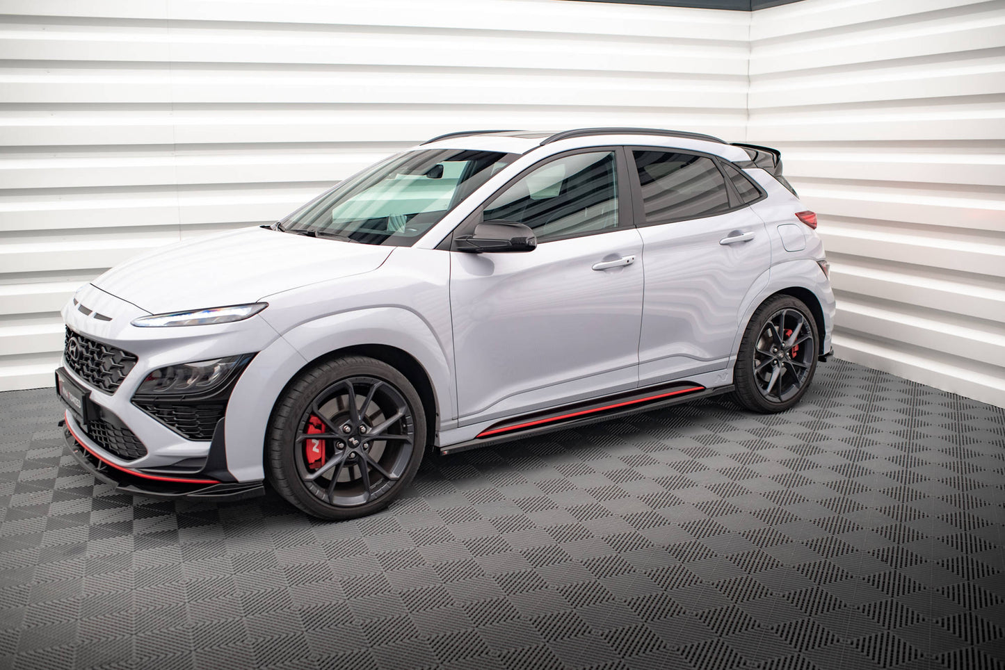 Maxton Seitenschweller Ansatz für V.1 für Hyundai Kona N Mk1 schwarz Hochglanz