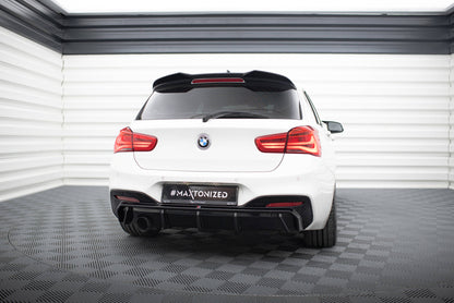Maxton Diffusor Heck Ansatz für BMW 1er M-Paket F20 Facelift (Version mit einseitigem Einzelauspuff)