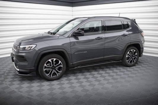 Maxton Seitenschweller Ansatz für Jeep Compass Limited Mk2 Facelift schwarz Hochglanz