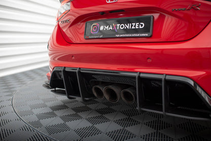 Maxton Street Pro Heck Ansatz Flaps Diffusor +Flaps für Honda Civic Type-R Mk 11 schwarz Hochglanz