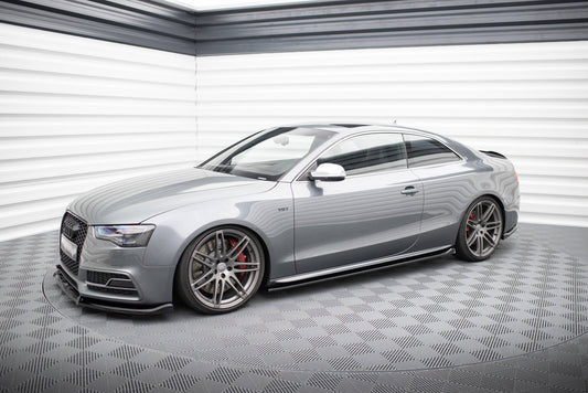 Maxton Seitenschweller Ansatz für V.2 für Audi S5 / A5 S-Line Coupe 8T schwarz Hochglanz