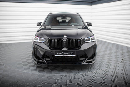 Maxton Front Ansatz V.2 für BMW X3 M F97 Facelift schwarz Hochglanz