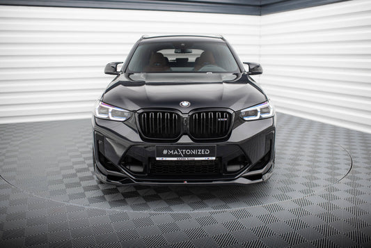 Maxton Front Ansatz V.2 für BMW X3 M F97 Facelift schwarz Hochglanz