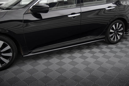 Maxton Seitenschweller Ansatz für Honda Civic Mk10 schwarz Hochglanz
