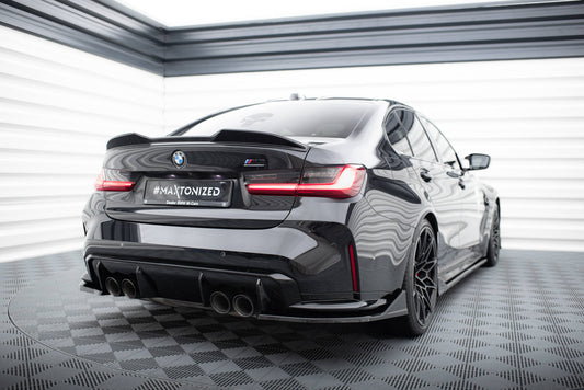 Maxton Heck Ansatz Flaps Diffusor V.3 für CSL Look BMW M3 G80 schwarz Hochglanz