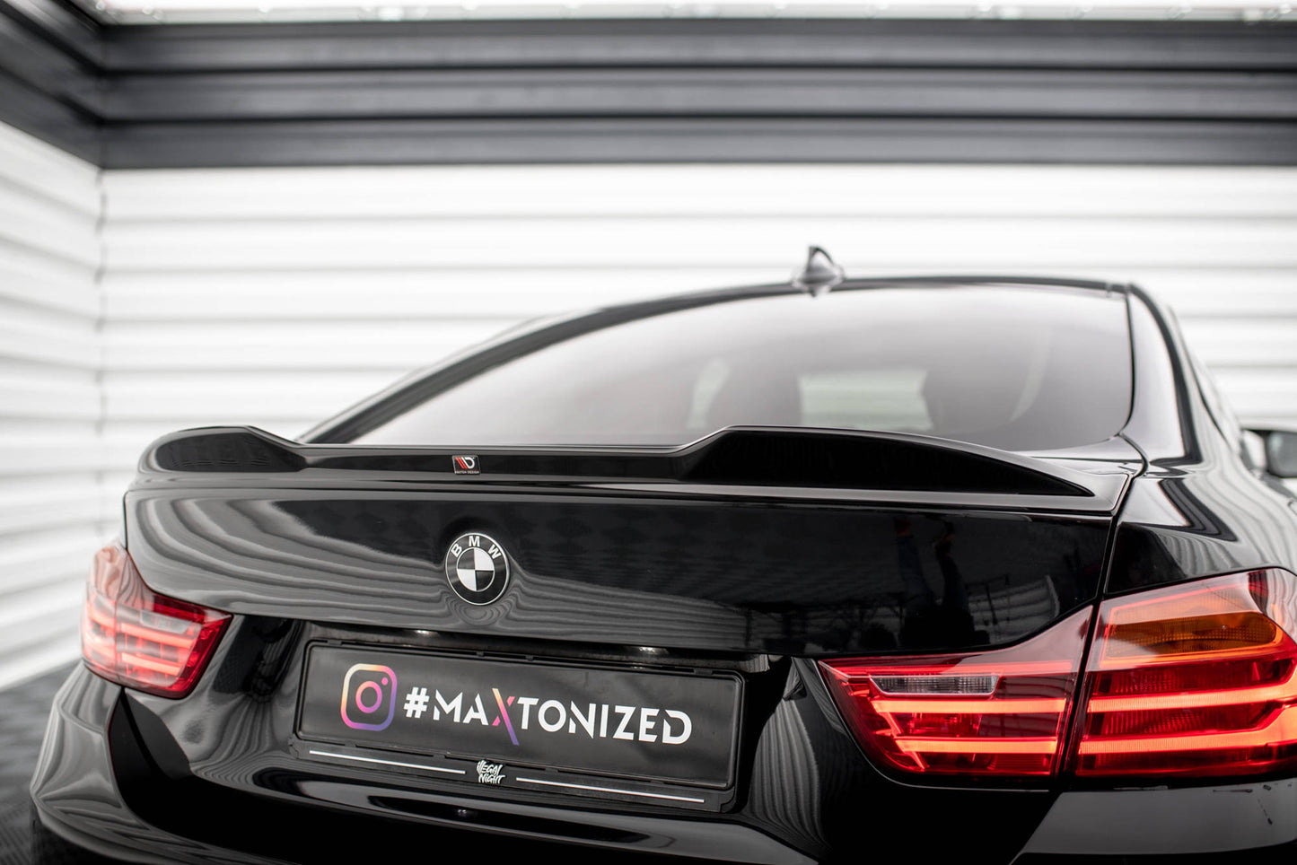 Maxton Spoiler CAP für 3D BMW 4er Gran Coupe Standard / M-Paket F36 schwarz Hochglanz