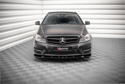 Maxton Front Ansatz V.1 für Mercedes-Benz C Coupe / Limousine / Kombi  AMG-Line C204 / W204 Facelift / S204 Facelift schwa...