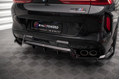 Maxton Mittlerer Diffusor Heck Ansatz DTM Look für BMW X6 M F96 schwarz Hochglanz