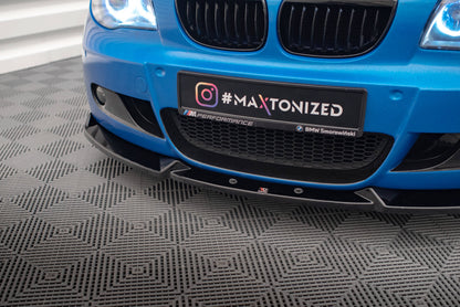 Maxton Front Ansatz V.2 für BMW 1er M-Paket E87 Facelift schwarz Hochglanz
