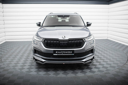 Maxton Front Ansatz V.2 für Skoda Kodiaq Sportline Mk1 Facelift schwarz Hochglanz