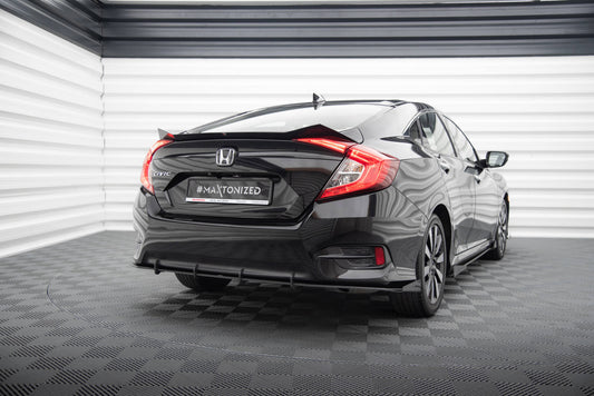 Maxton Street Pro Heck Ansatz Flaps Diffusor +Flaps für Honda Civic Mk10 schwarz Hochglanz
