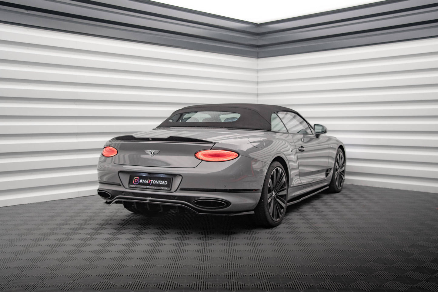Maxton 3D Spoiler CAP für Bentley Continental Convertible GT Mk3 schwarz Hochglanz