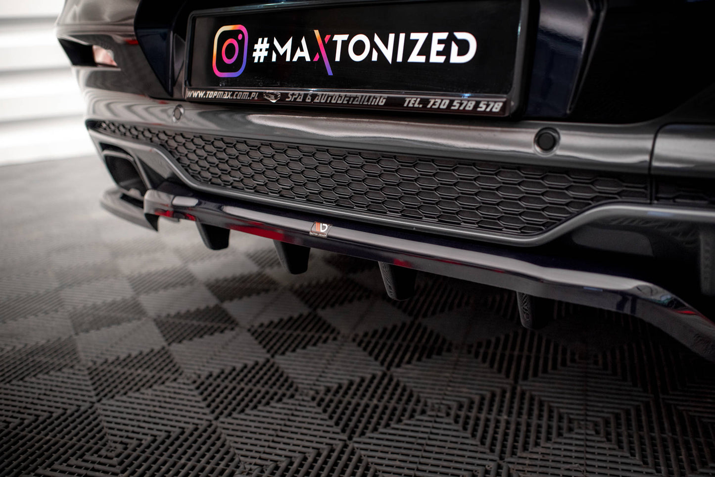 Maxton Mittlerer Diffusor Heck Ansatz DTM Look für V.2 BMW X4 M40i G02 schwarz Hochglanz
