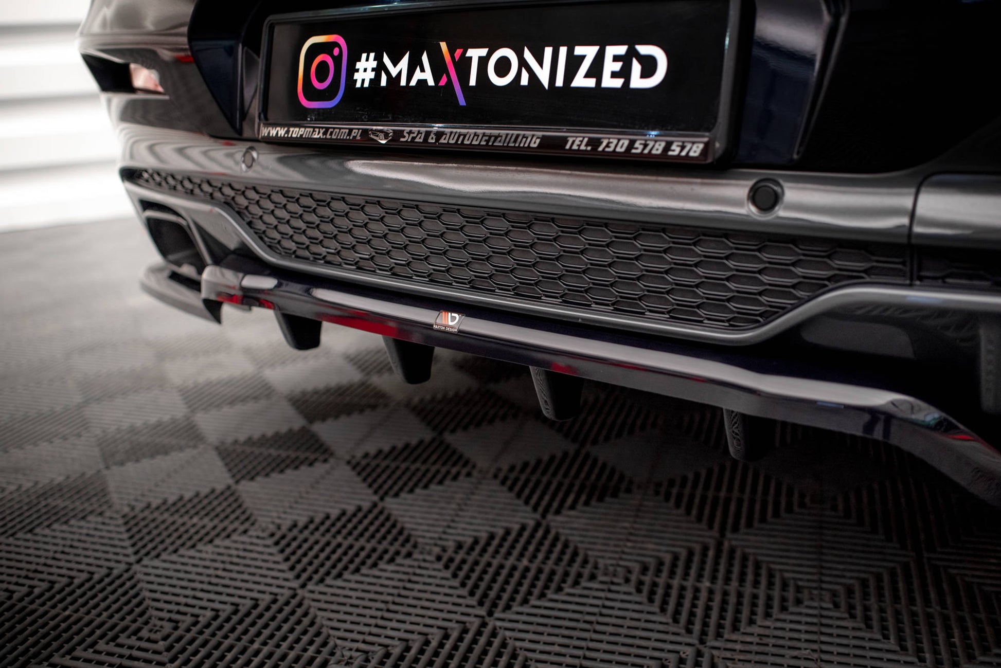 Maxton Mittlerer Diffusor Heck Ansatz DTM Look für V.2 BMW X4 M40i G02 schwarz Hochglanz