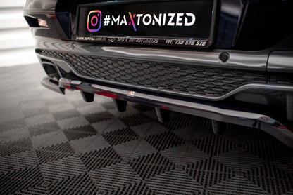 Maxton Mittlerer Diffusor Heck Ansatz DTM Look für V.2 BMW X4 M40i G02 schwarz Hochglanz